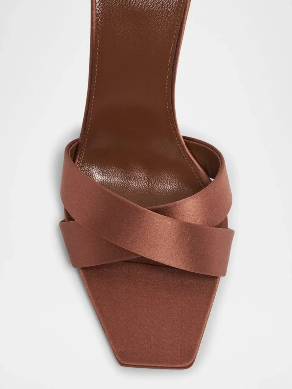 Saint Laurent Opyum YSL Heel Sandals Size 37 1/2 Brown Satin – Authentic - Picture 4 of 6